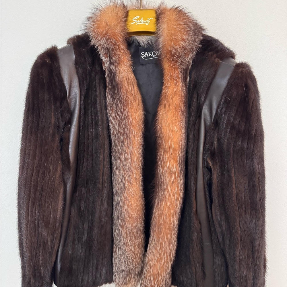 Vintage Sakowitz Fur and Leather Jacket